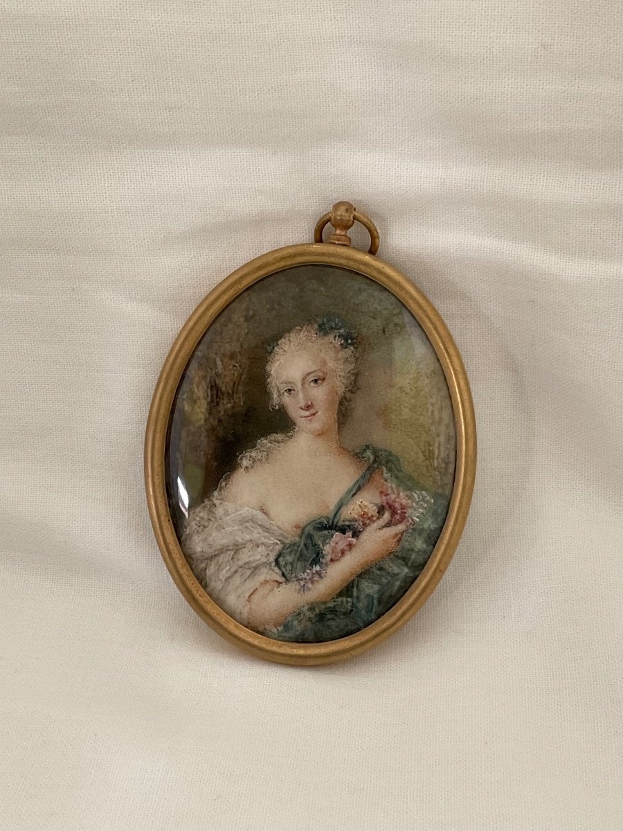 Portrait On Ivory < Young Naked Woman > Late 18th Century -photo-4