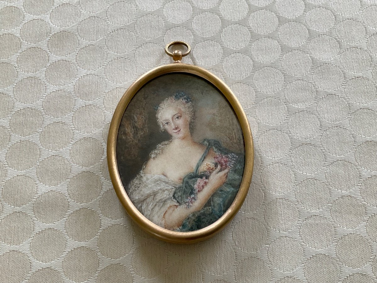 Portrait On Ivory < Young Naked Woman > Late 18th Century -photo-3