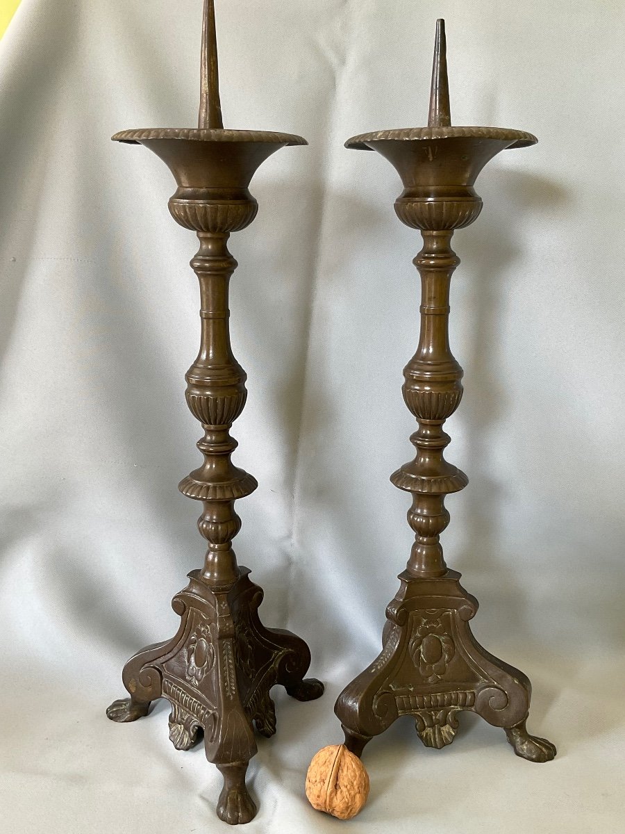Pair Of Bronze Candlesticks