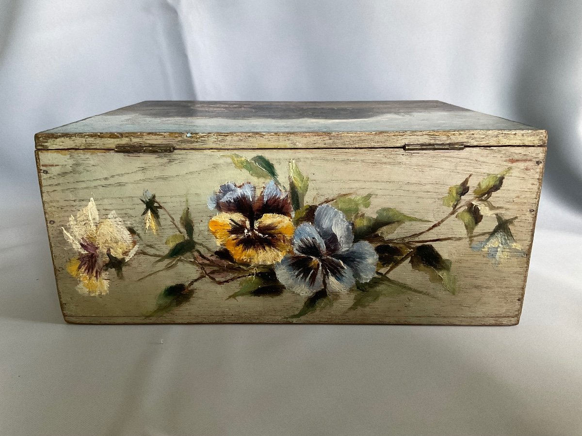 Painted Wooden Box Late 19th Early 20th Century -photo-4