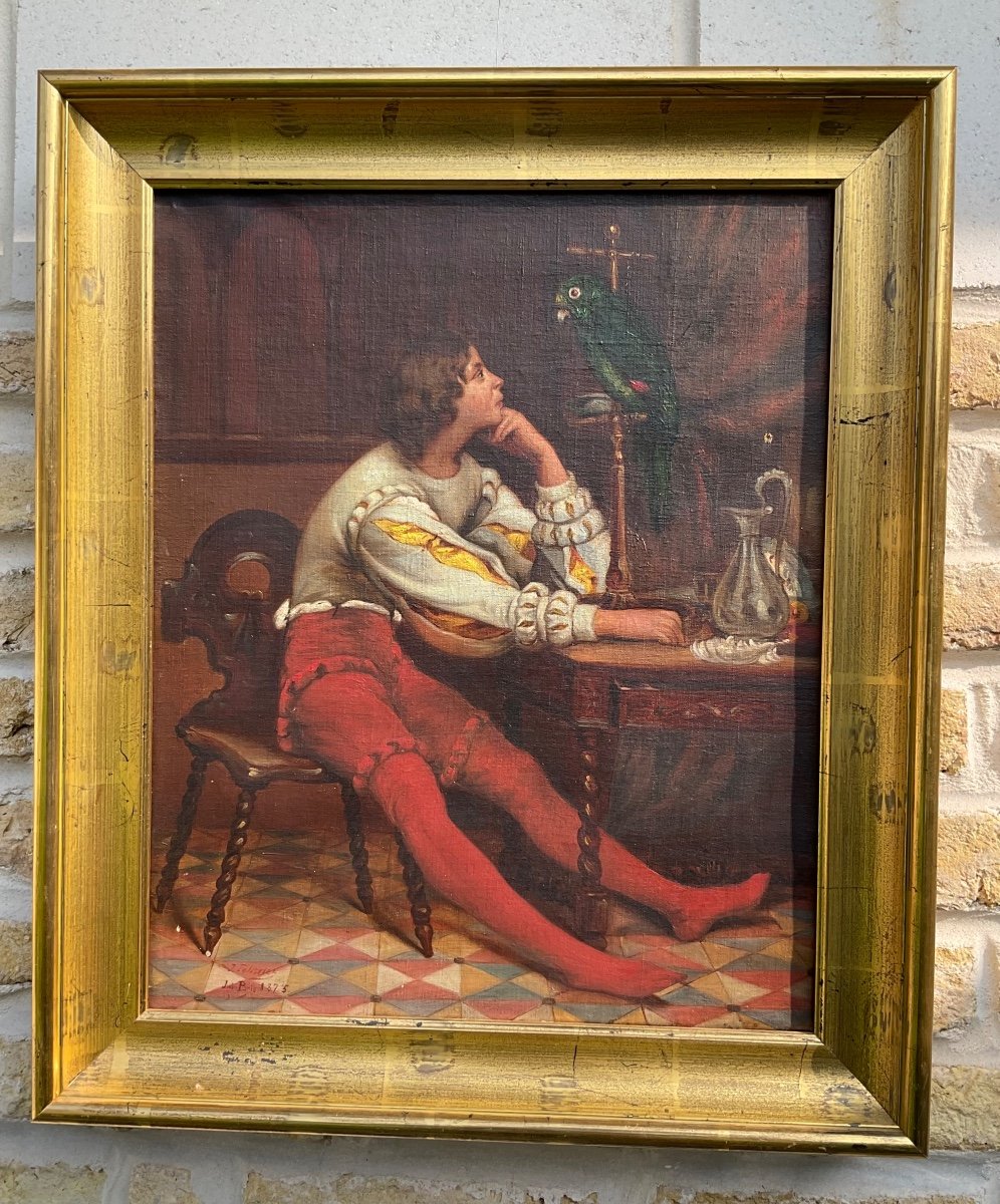 Peinture Troubadour Daté 1875