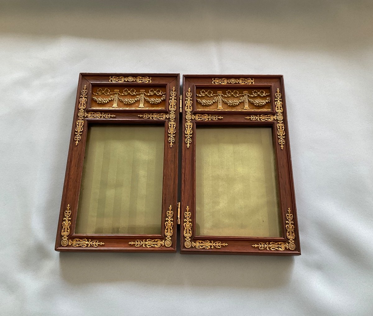 Empire Style Mahogany And Gilded Bronze Photo Frames