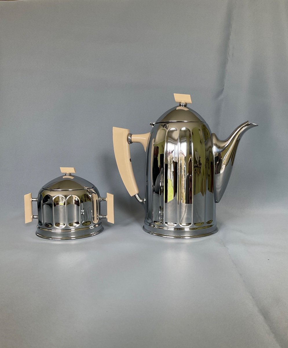 Art Deco Sugar Bowl And Coffee Pot -photo-2