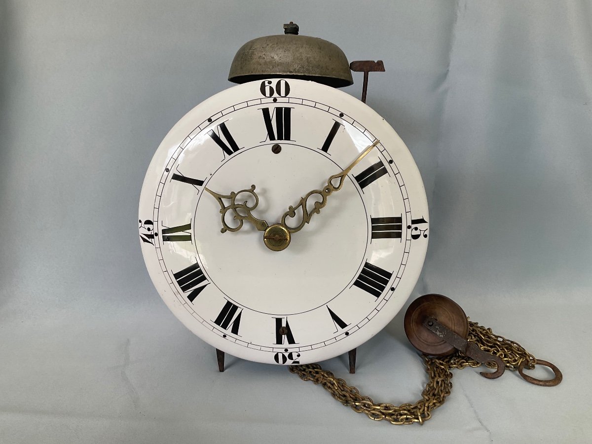 Small Clock Movement 18th Century Earthenware Dial -photo-1