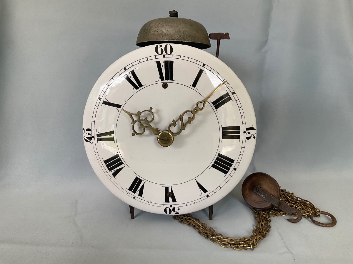 Small Clock Movement 18th Century Earthenware Dial -photo-5