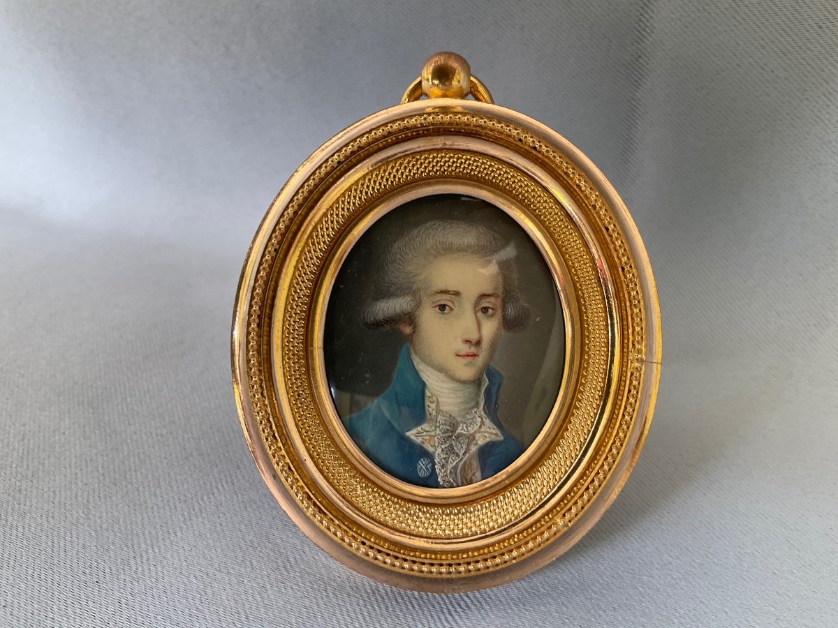 Miniature D’un Gentilhomme Début 19éme Siecle-photo-4