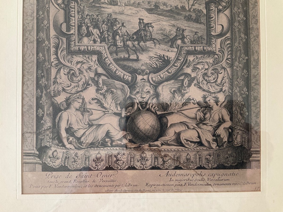 Saint Omer Engraving <the Capture Of The City> 18th Century -photo-3