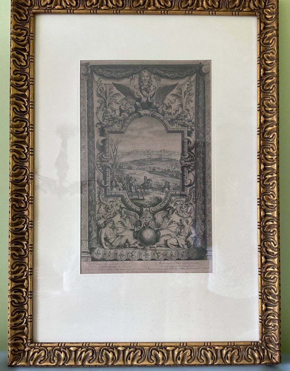 Saint Omer Engraving <the Capture Of The City> 18th Century -photo-2