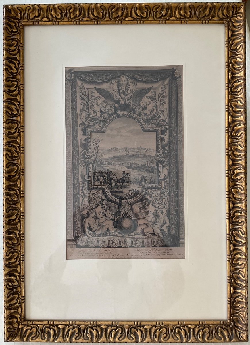 Saint Omer Engraving <the Capture Of The City> 18th Century -photo-3