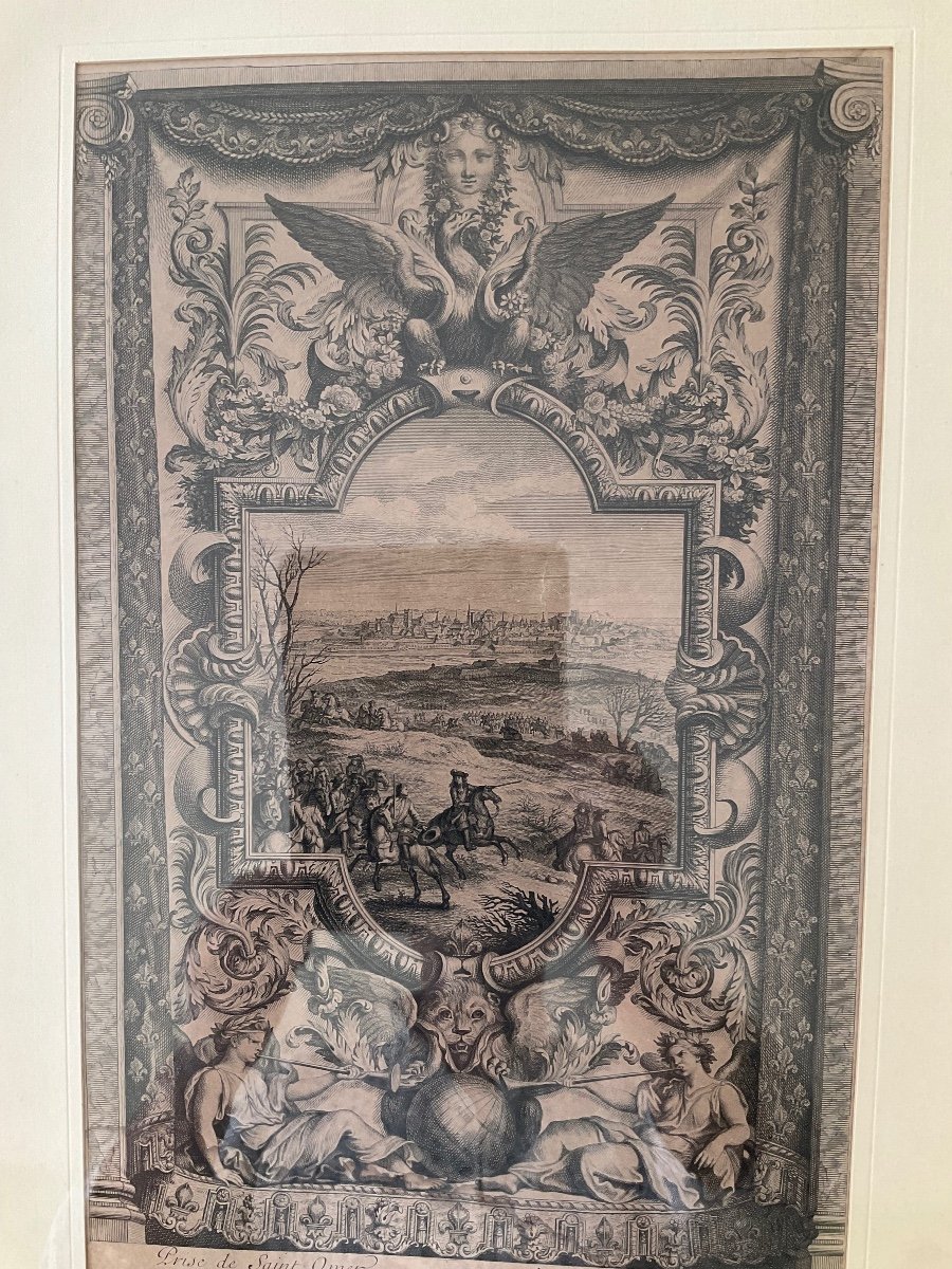 Saint Omer Engraving <the Capture Of The City> 18th Century -photo-5