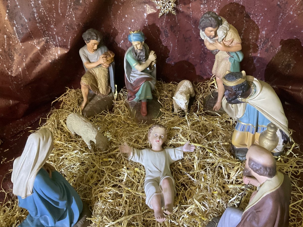 Crèche D’église Santons Noël Fin 19éme Siècle -photo-4