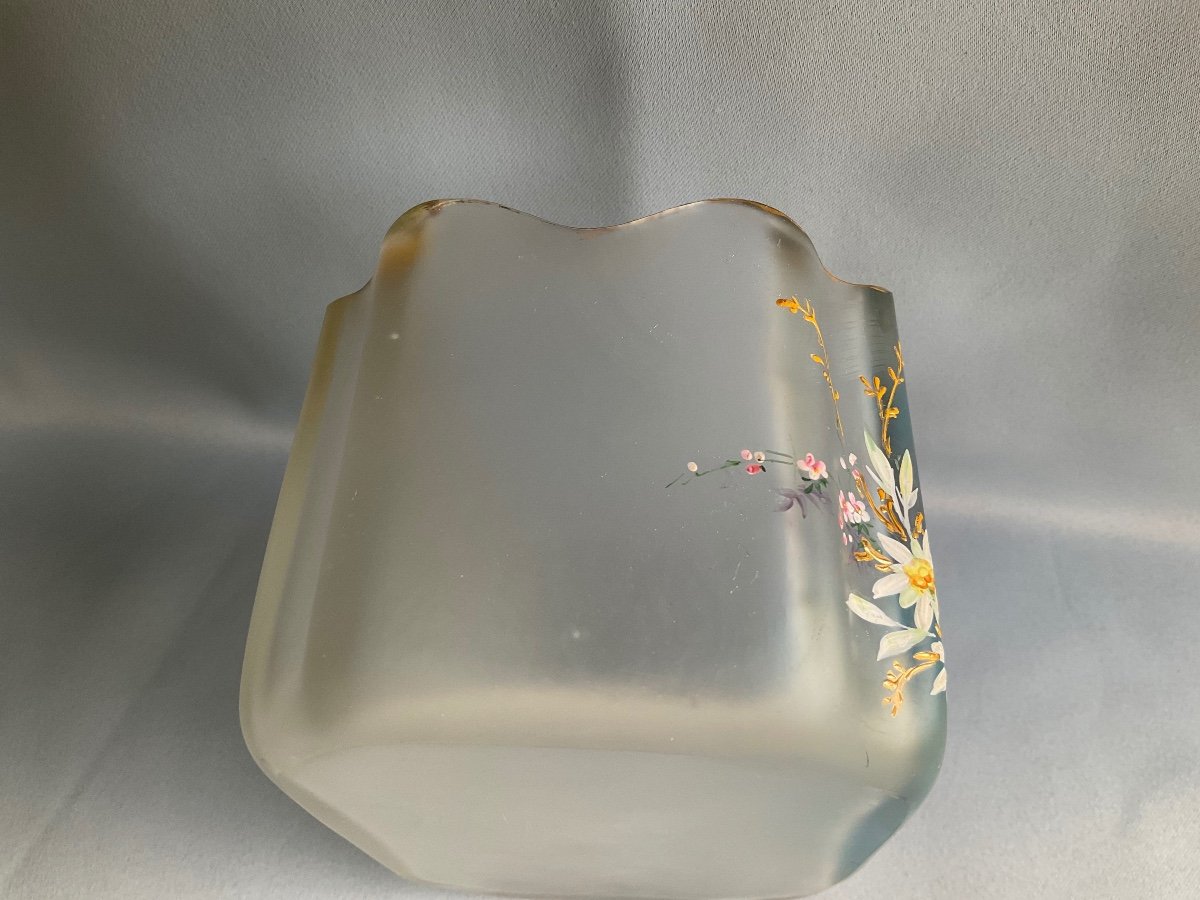 Montjoye Legras Frosted, Enamelled Jardinière, Late 19th Century -photo-2