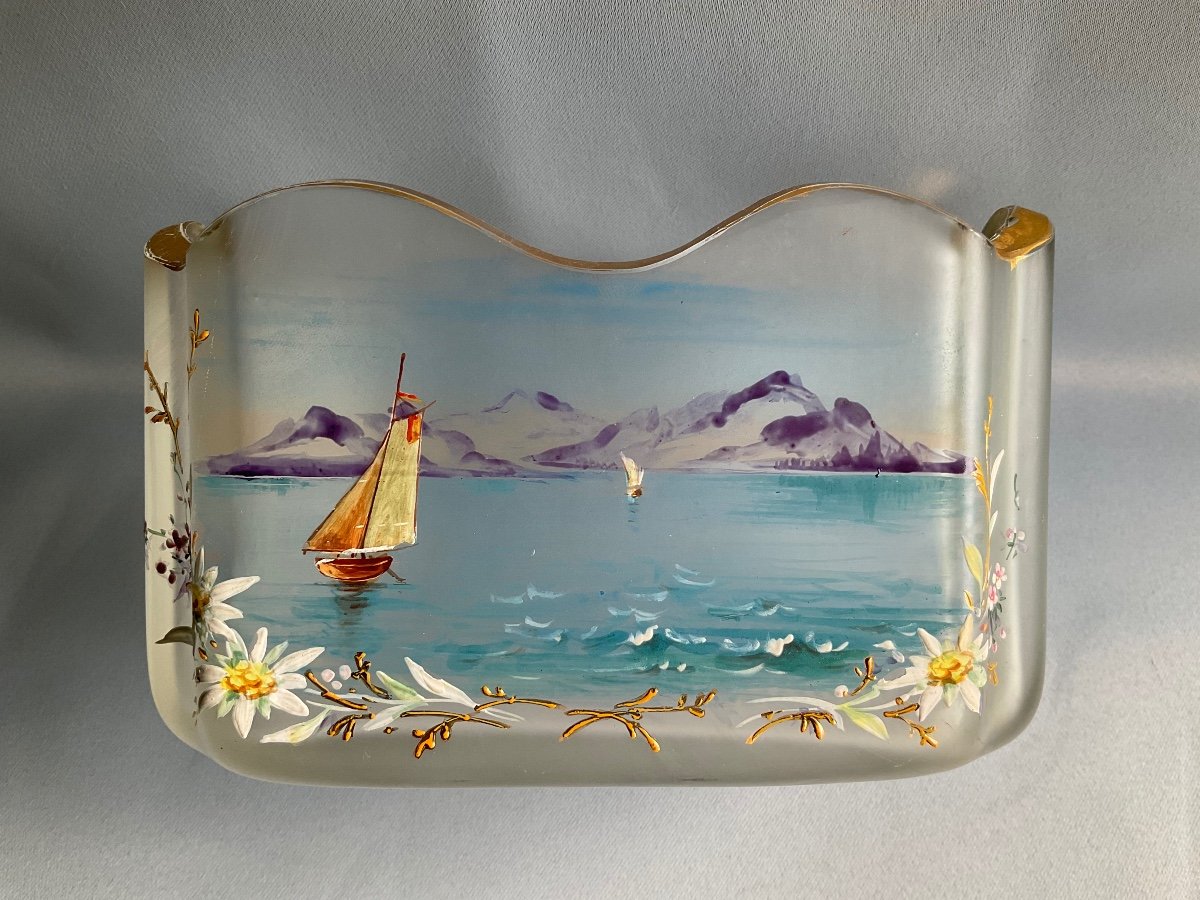 Montjoye Legras Frosted, Enamelled Jardinière, Late 19th Century -photo-6