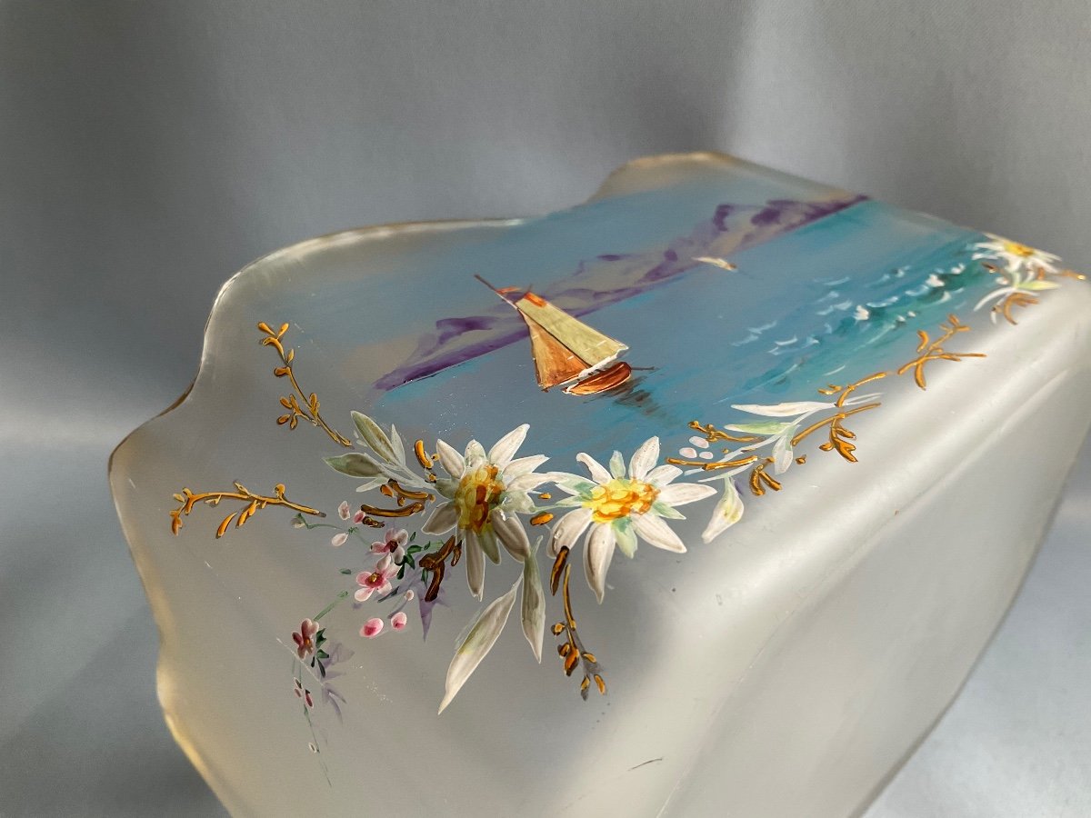 Montjoye Legras Frosted, Enamelled Jardinière, Late 19th Century -photo-7