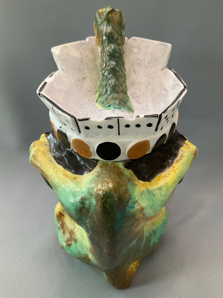 Tobacco Pot < The Gambling Demon > Late 19th Century -photo-2
