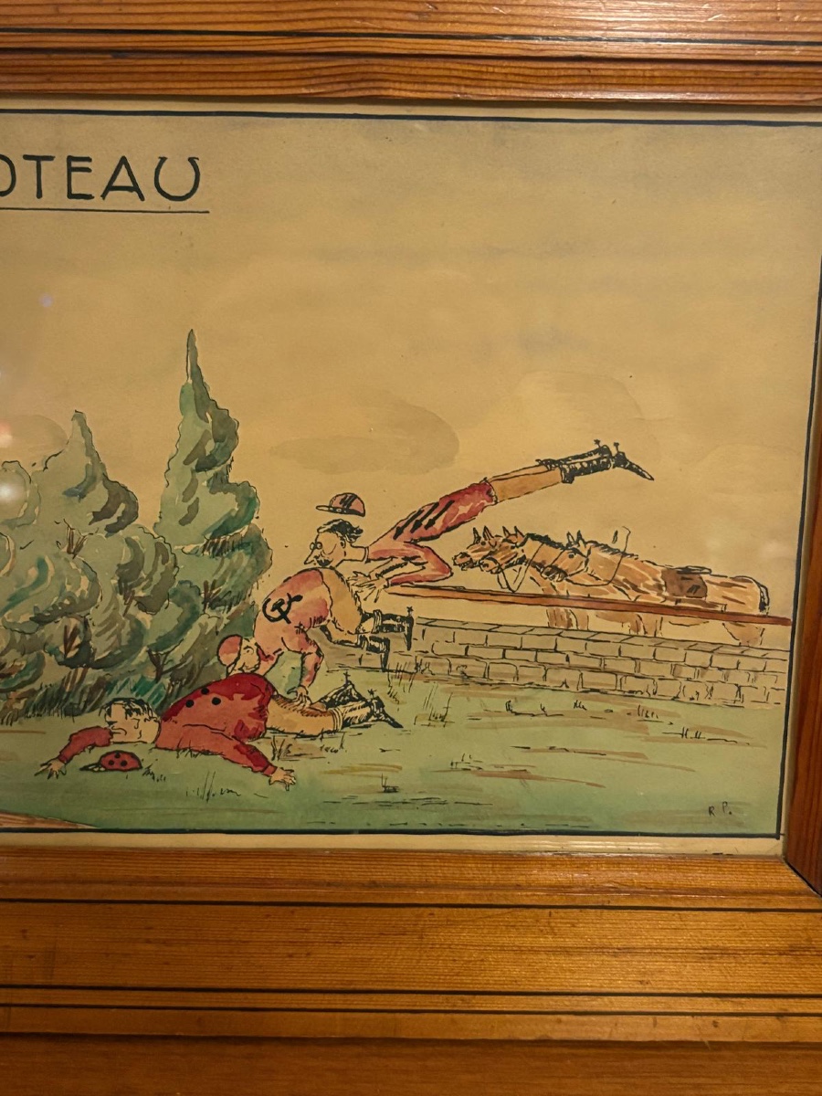 Satirical Drawing Enhanced With Watercolor 20th Century -photo-4