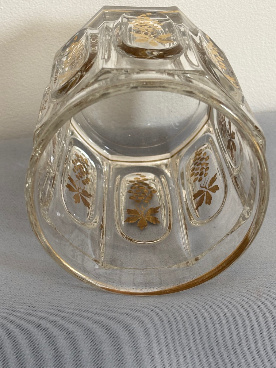 Verre Charles X doré à facettes 19éme Siècle -photo-6