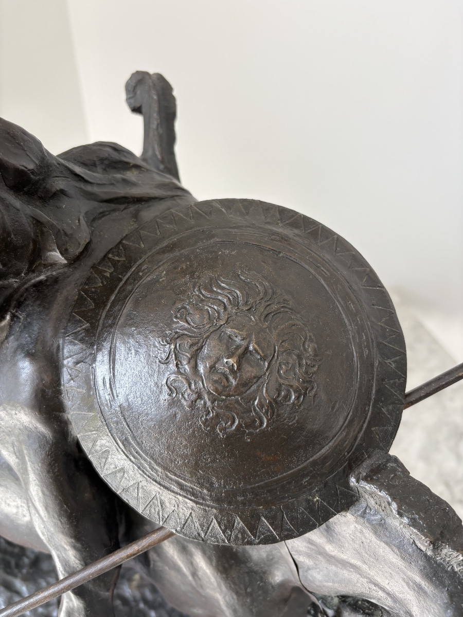 Vannetti Angiolo bronze < Le cavalier romain faisant ses adieux à sa bien aimée > 1881 / 1962-photo-3