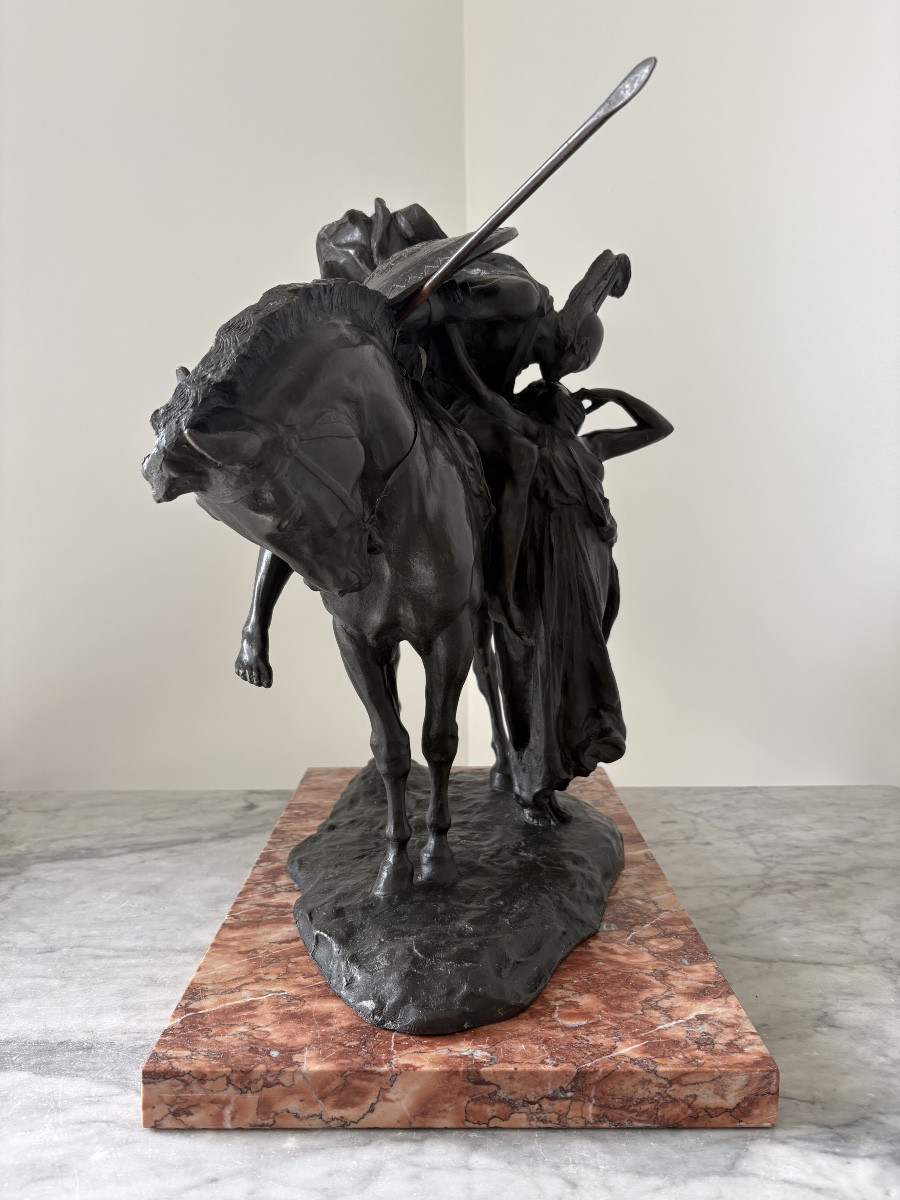 Vannetti Angiolo bronze < Le cavalier romain faisant ses adieux à sa bien aimée > 1881 / 1962-photo-1