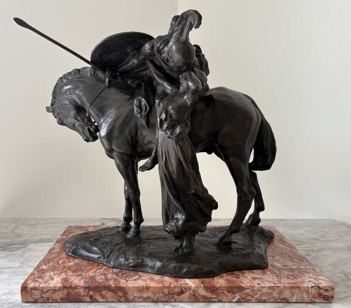 Vannetti Angiolo bronze < Le cavalier romain faisant ses adieux à sa bien aimée > 1881 / 1962