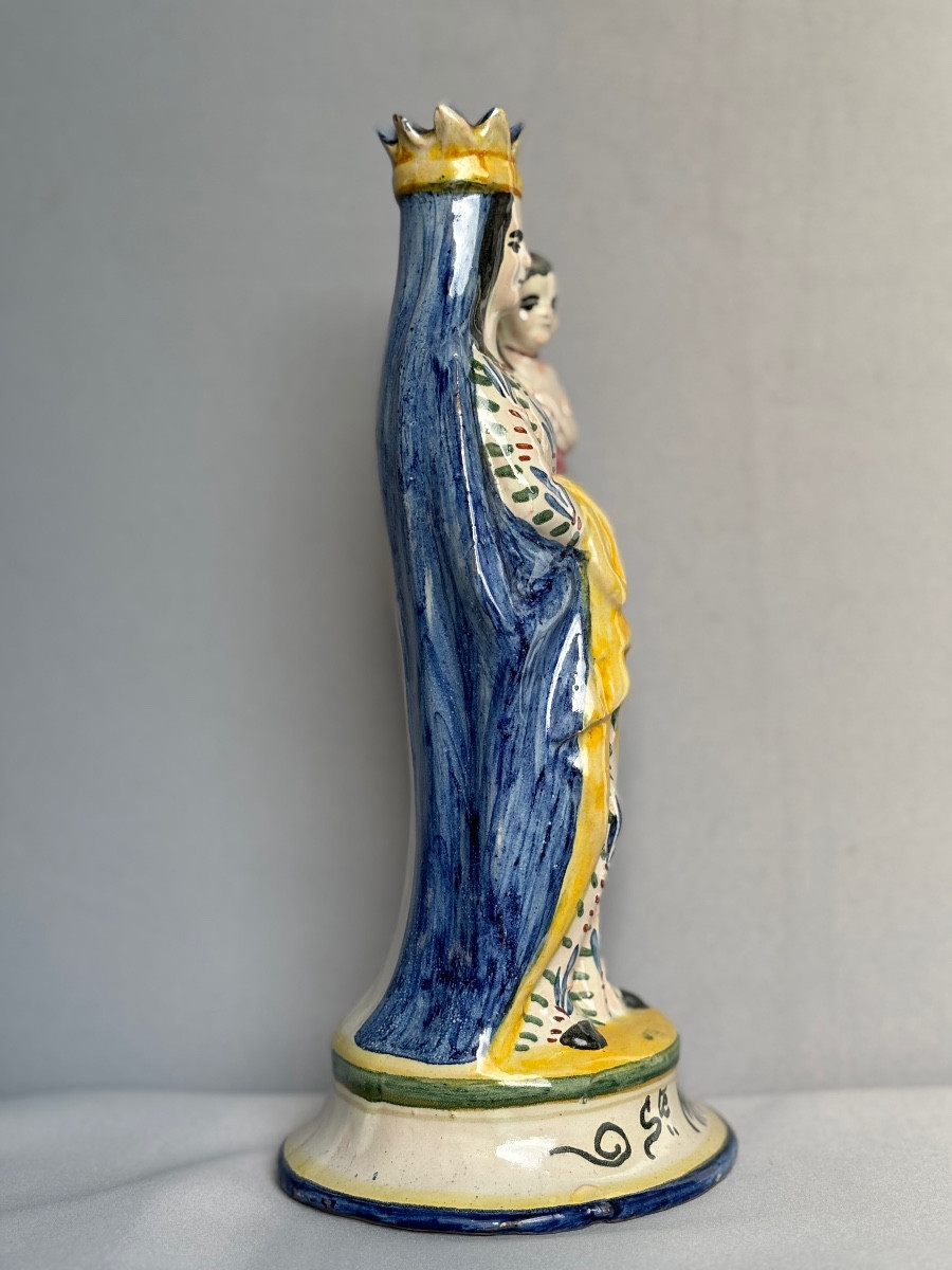Quimper Virgin In Earthenware 19th Century -photo-2
