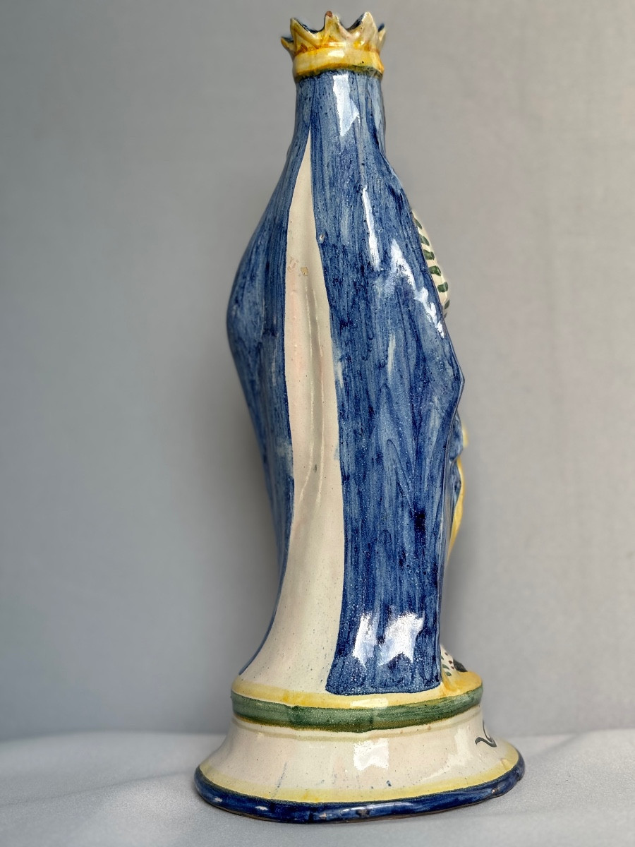 Quimper Virgin In Earthenware 19th Century -photo-4