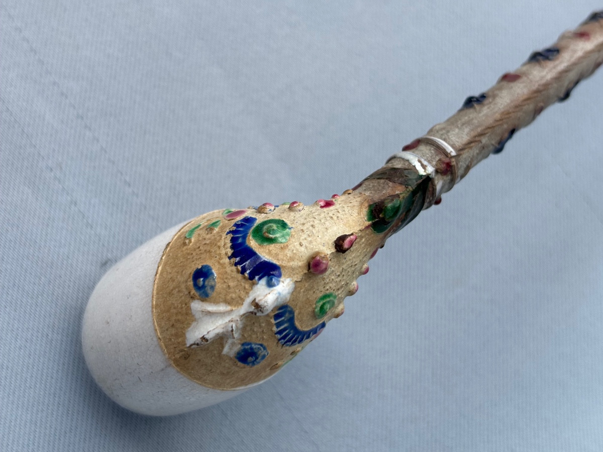 Pipe St Omer en terre L . Fiolet  19éme Siècle -photo-4