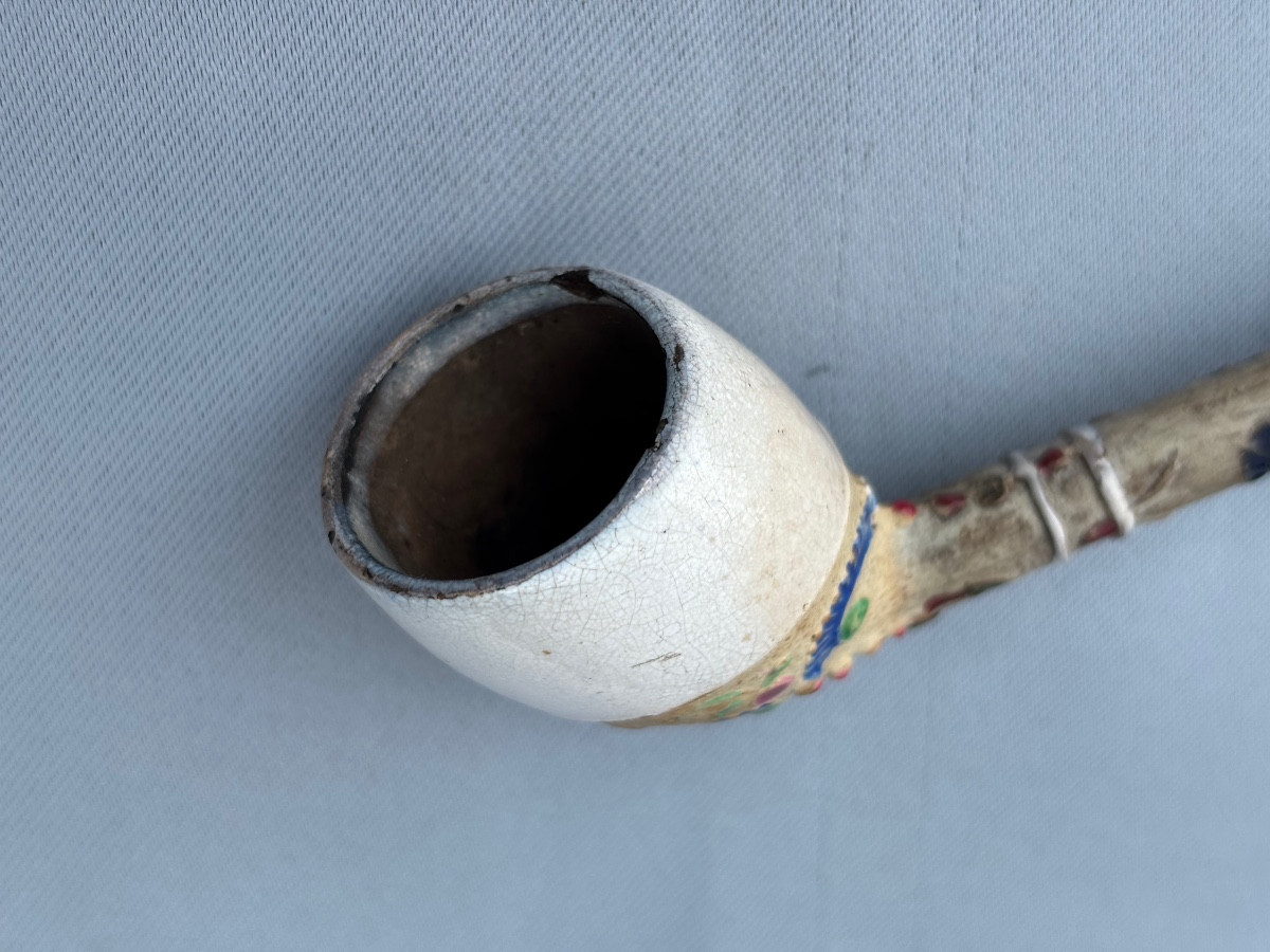 Pipe St Omer en terre L . Fiolet  19éme Siècle -photo-4