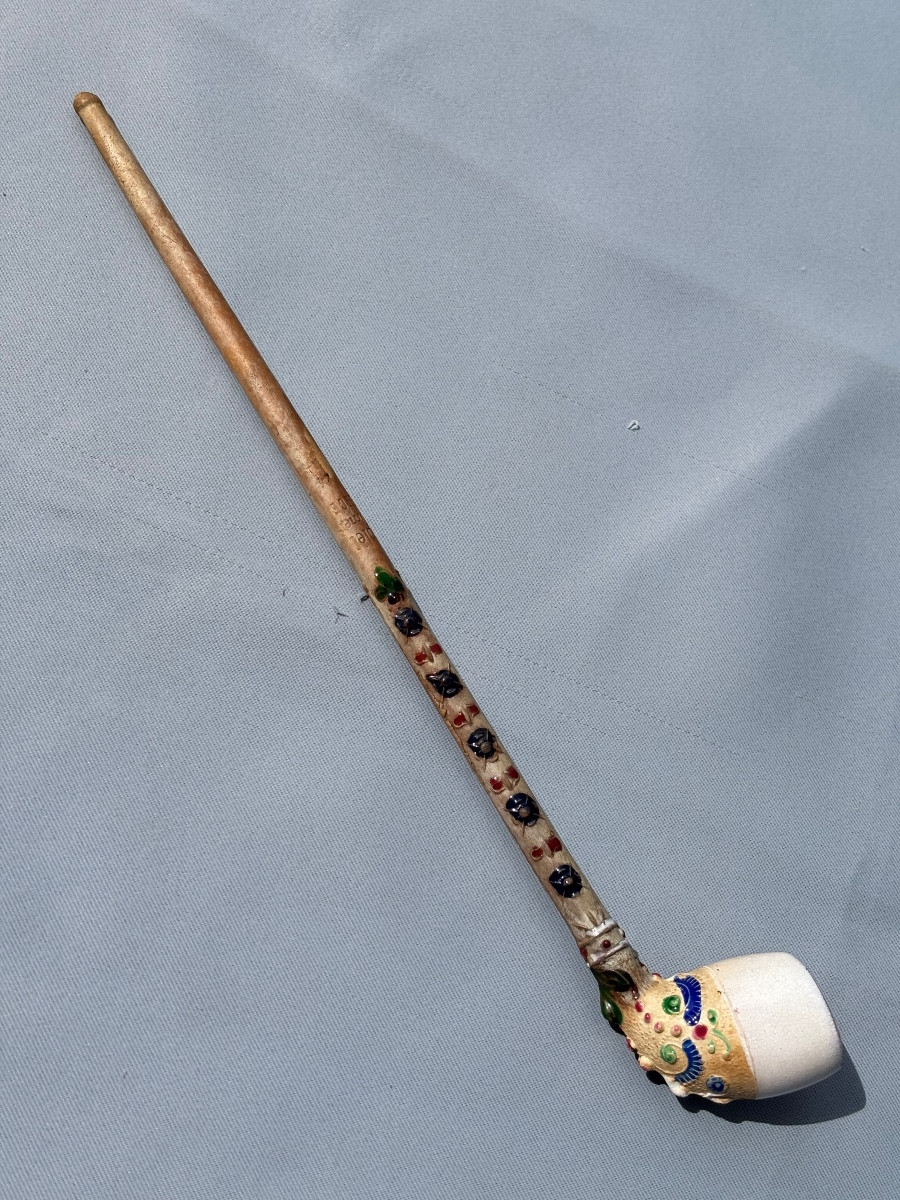 Pipe St Omer en terre L . Fiolet  19éme Siècle -photo-5