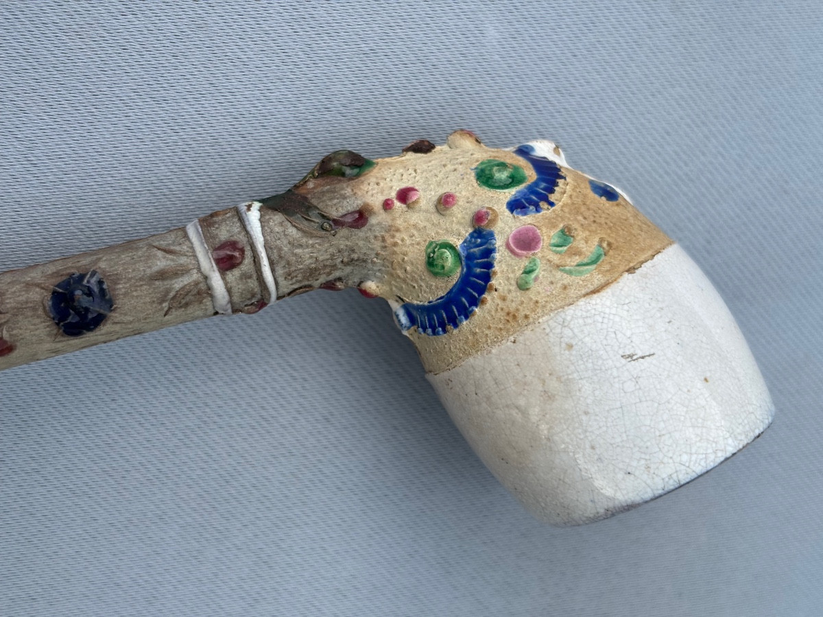 Pipe St Omer en terre L . Fiolet  19éme Siècle -photo-6