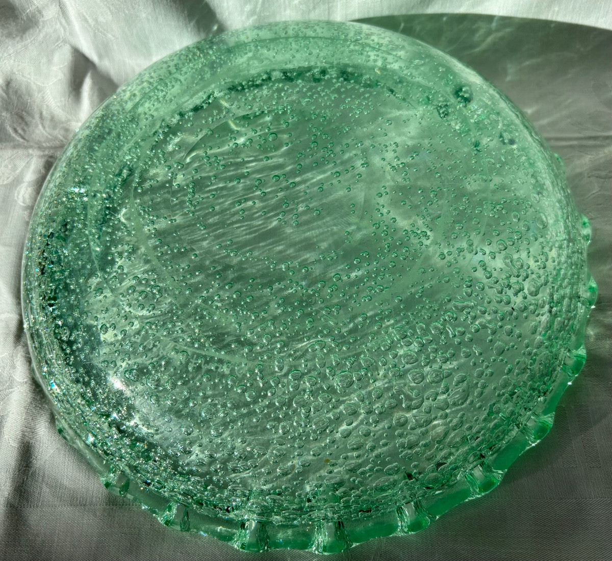 Daum Cut In Art Deco Bubbled Crystal -photo-2