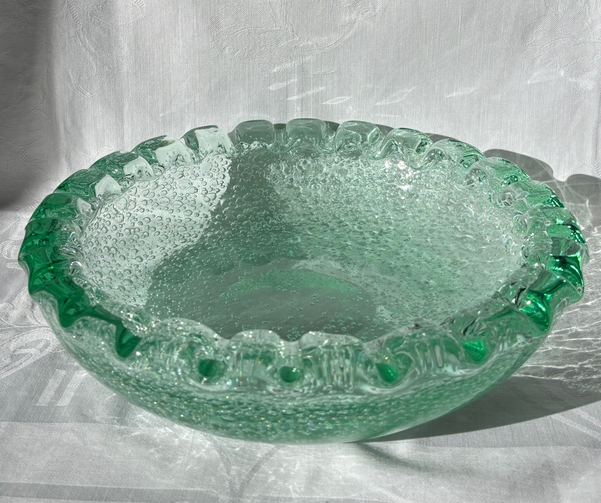 Daum Cut In Art Deco Bubbled Crystal -photo-1