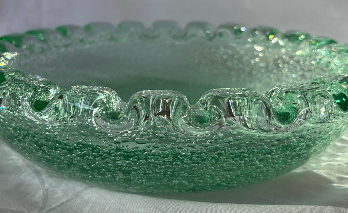 Daum Cut In Art Deco Bubbled Crystal -photo-5