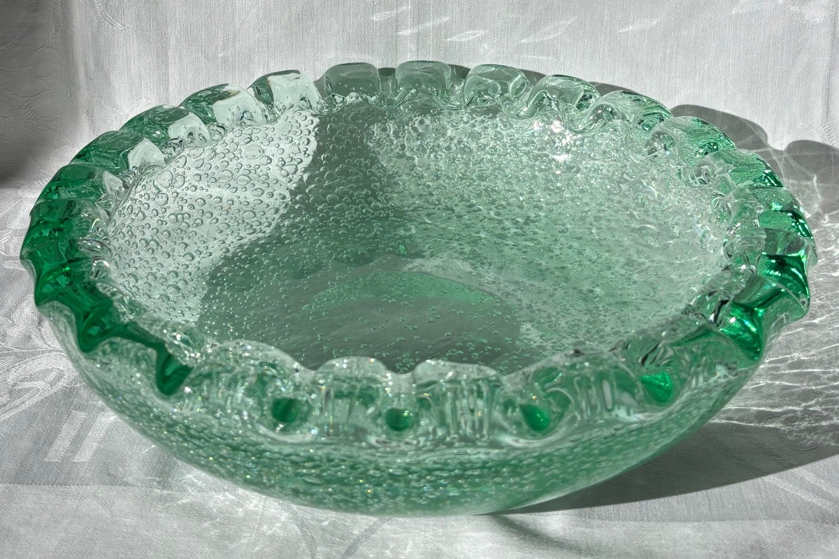 Daum Cut In Art Deco Bubbled Crystal -photo-8