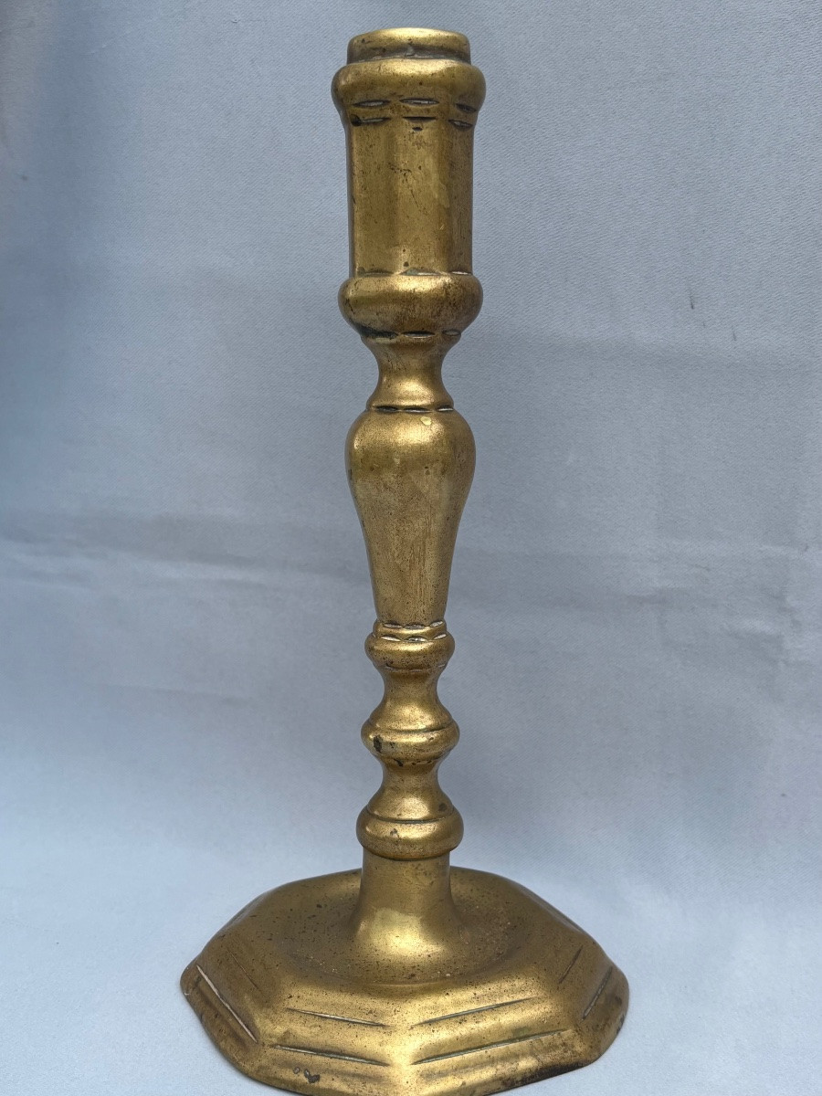 18th Century Bronze Candlestick -photo-4
