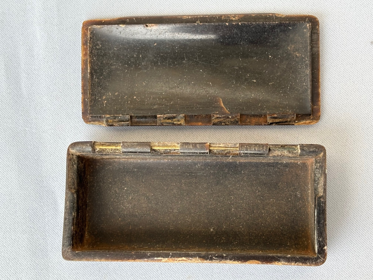 Tabatière Franc Maçonnerie en corne 19éme Siècle -photo-4