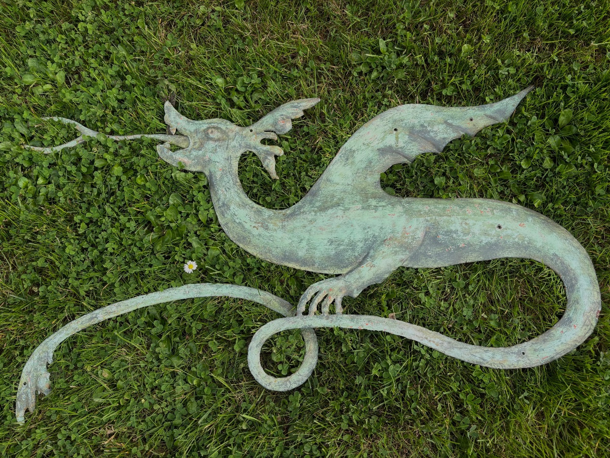 Two Ornamental Winged Dragons From The Early 19th Century -photo-5