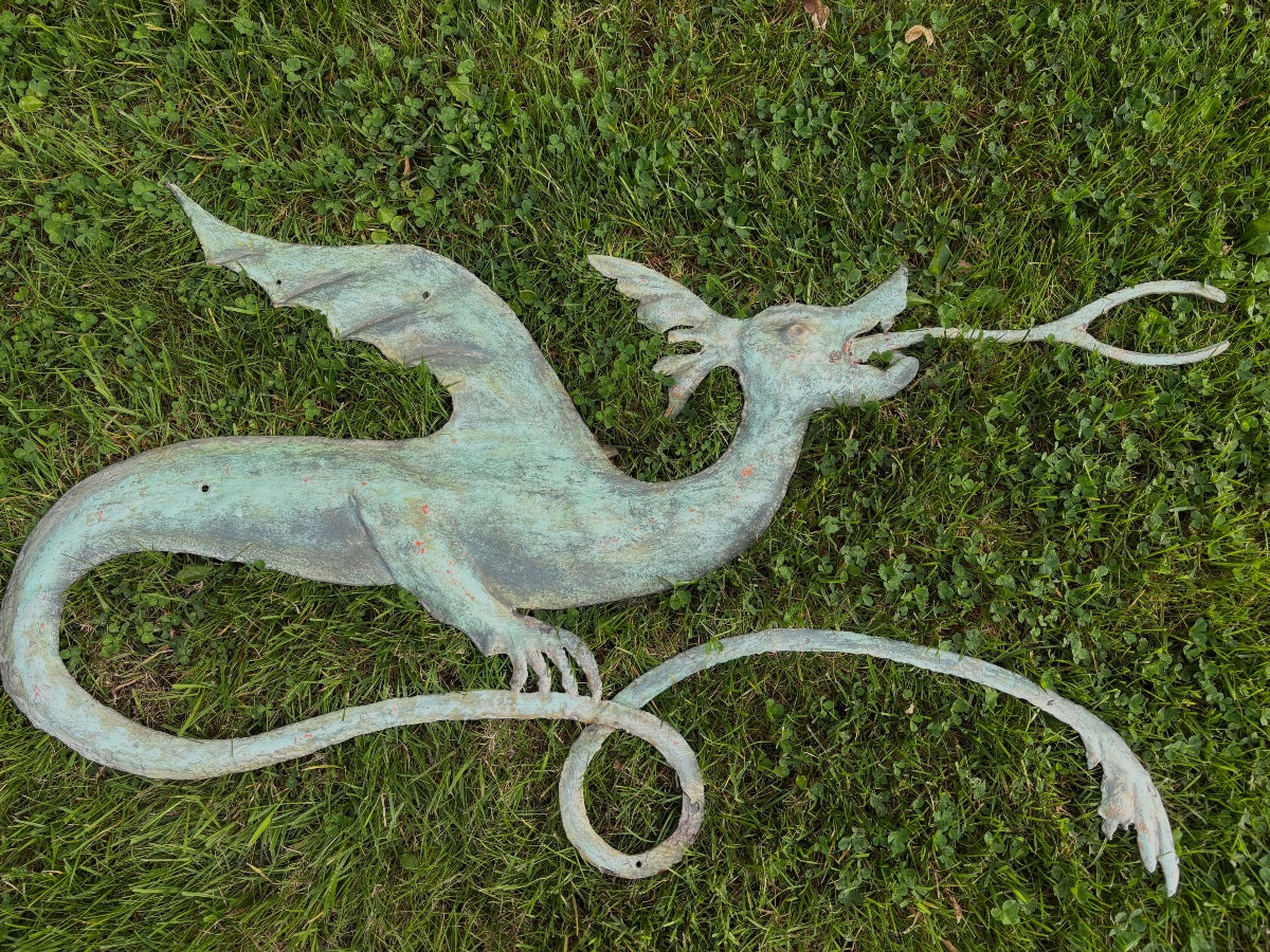 Two Ornamental Winged Dragons From The Early 19th Century -photo-6