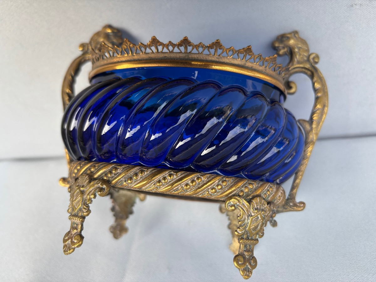 19th Century Cobalt Blue Glass Empty Pocket-photo-4