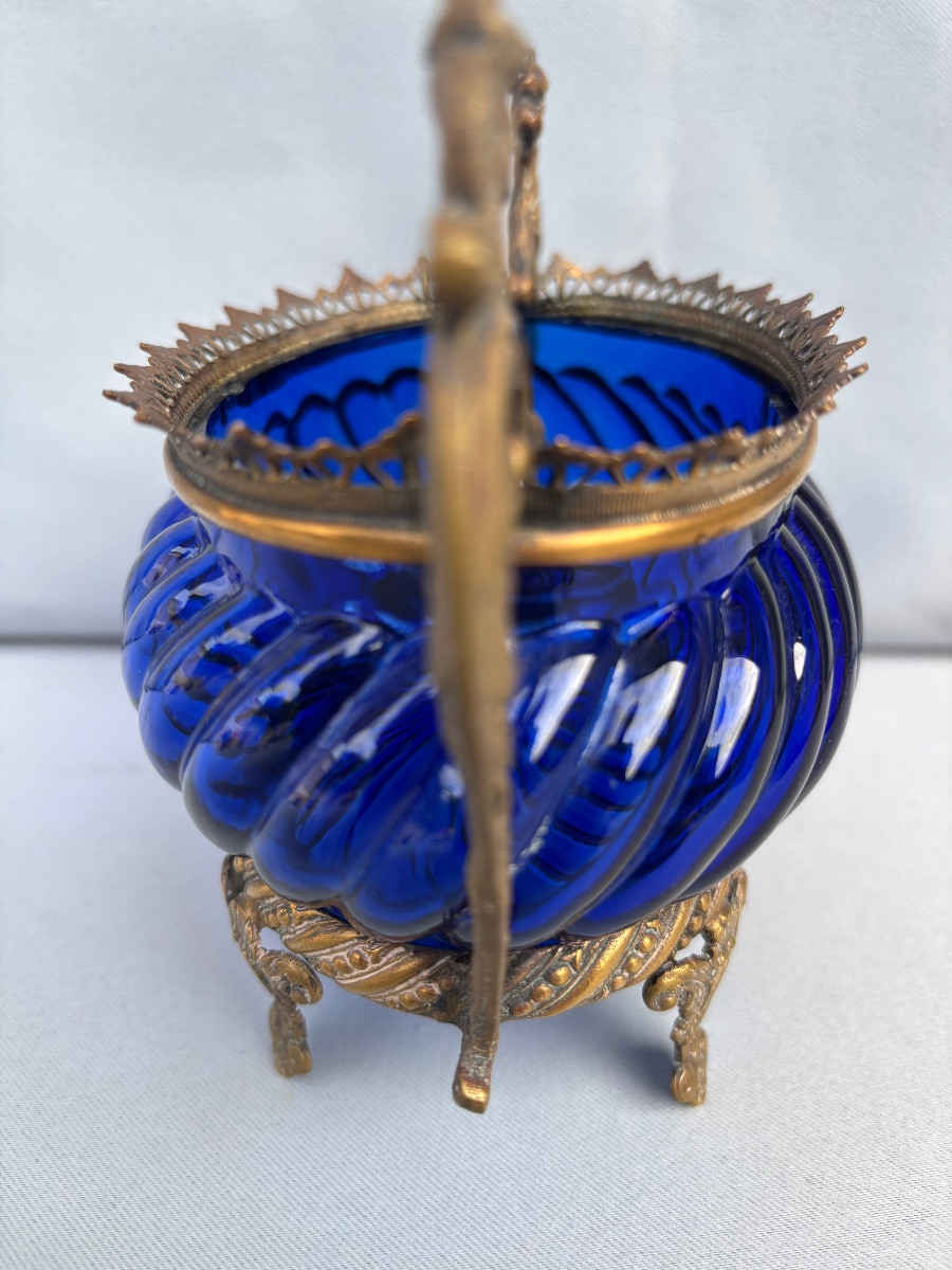 19th Century Cobalt Blue Glass Empty Pocket-photo-7