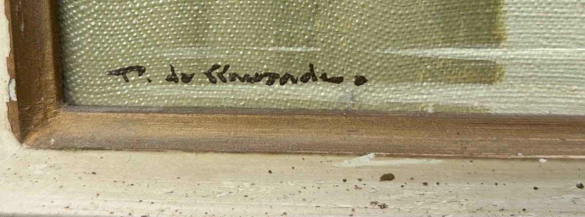 Pierre De Clausade 1910/1976. Oil On Canvas < The Banks Of The Loire >-photo-3