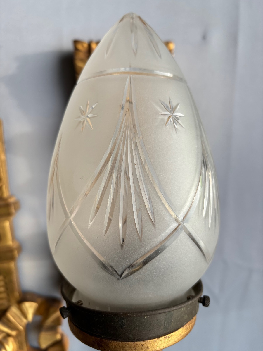 Appliques de style Louis XVI bois doré -photo-1