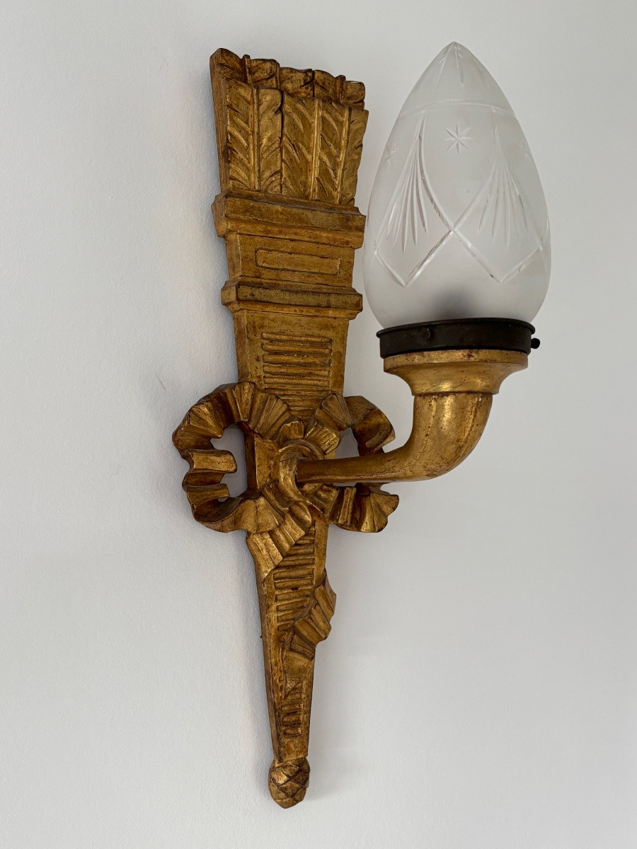 Appliques de style Louis XVI bois doré -photo-7