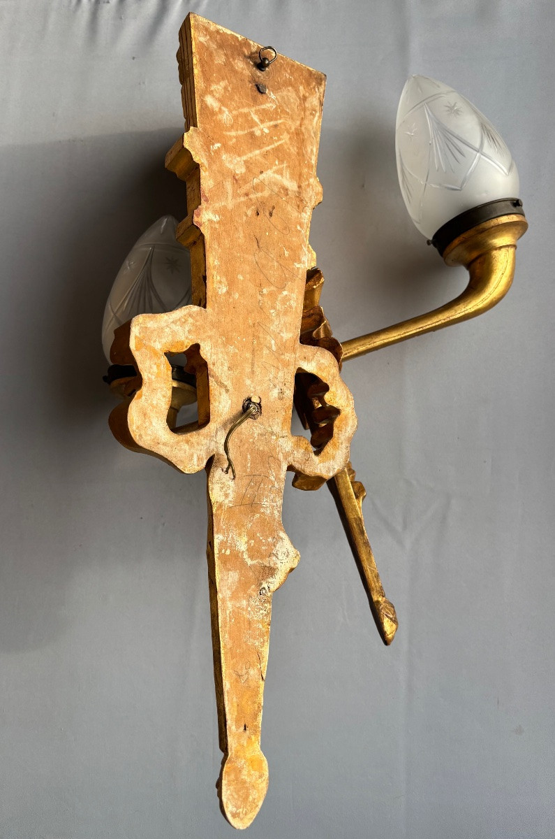 Appliques de style Louis XVI bois doré -photo-8