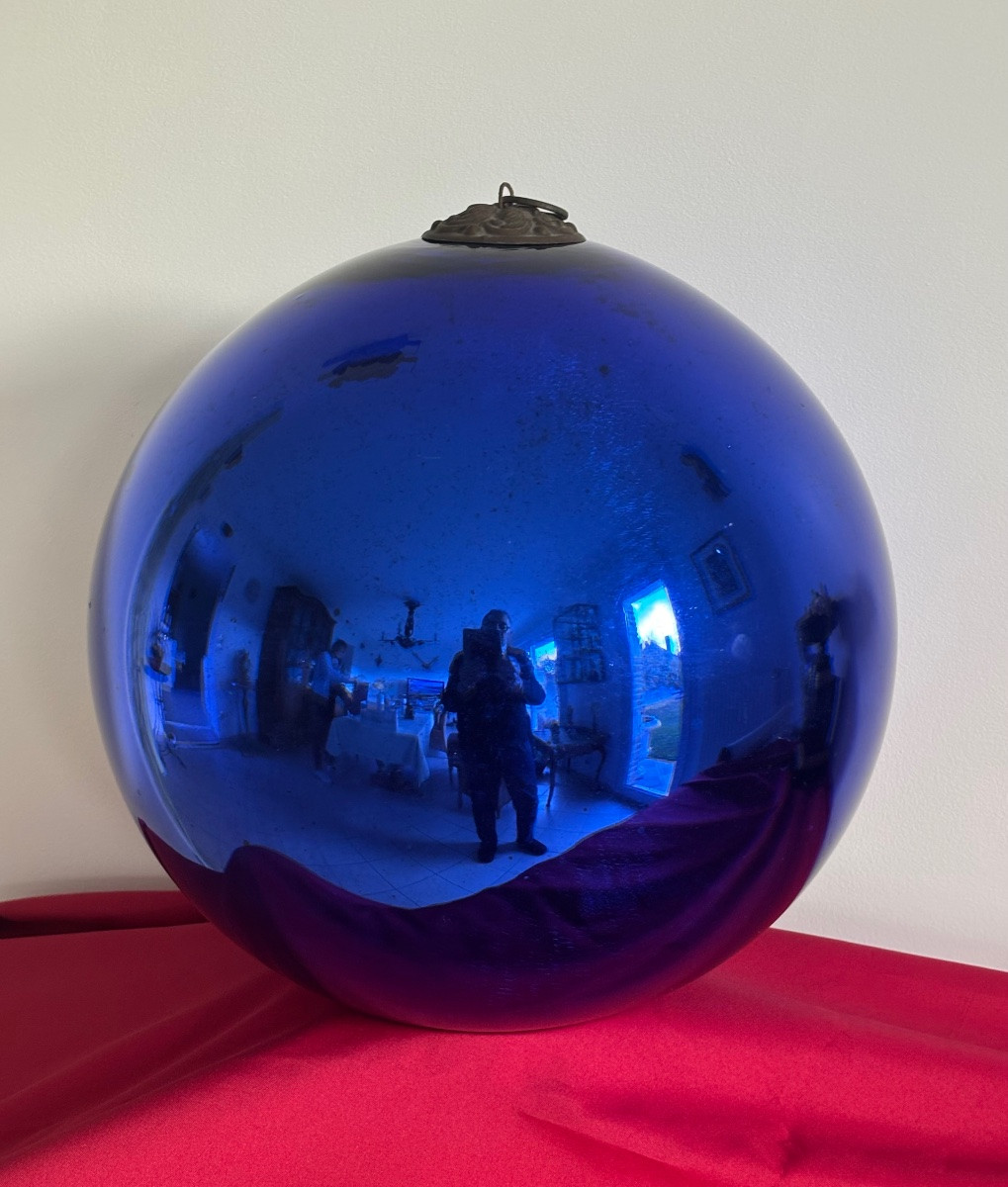 Boule de pardon Noël en verre soufflé 19éme Siècle -photo-2