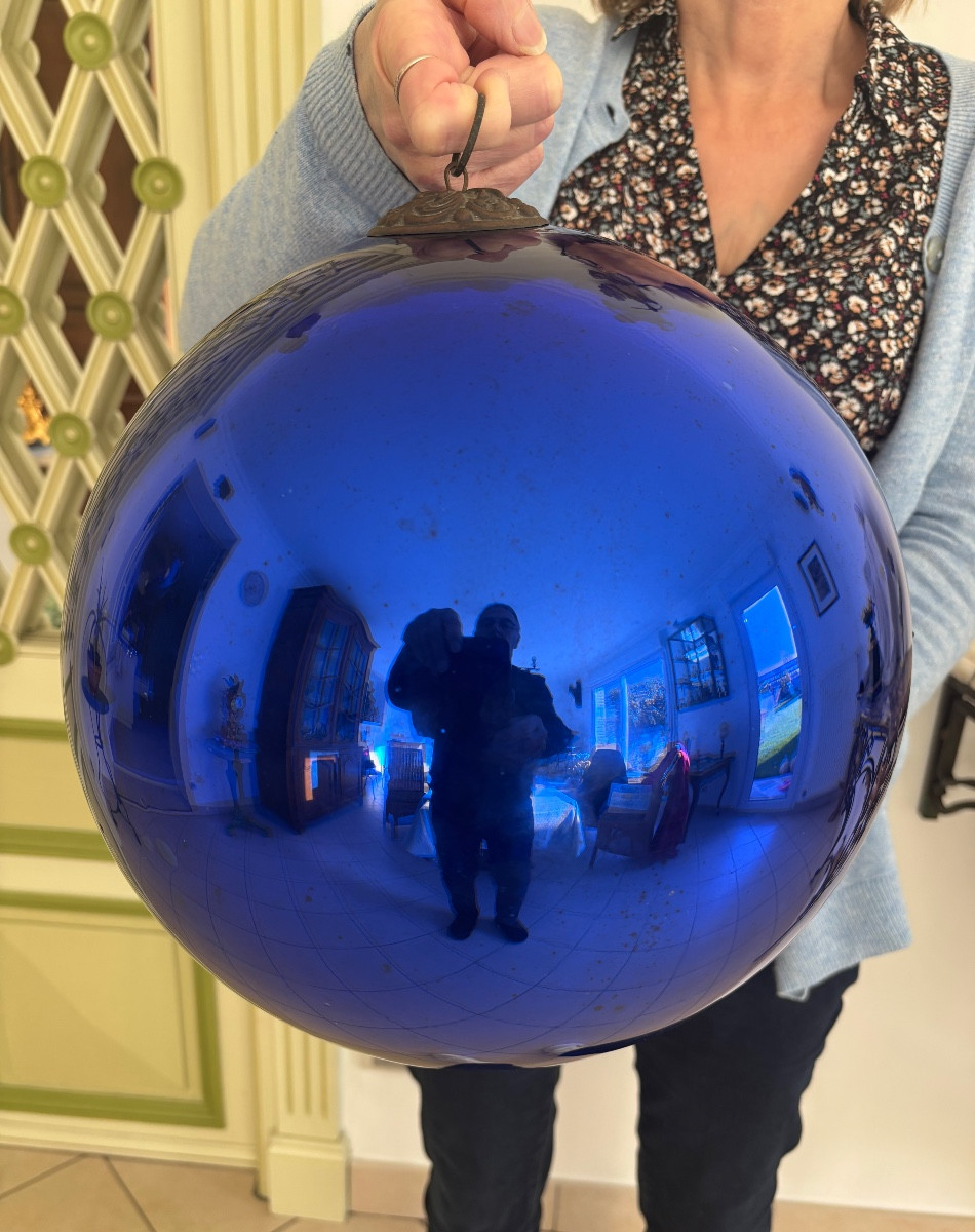 Boule de pardon Noël en verre soufflé 19éme Siècle -photo-1