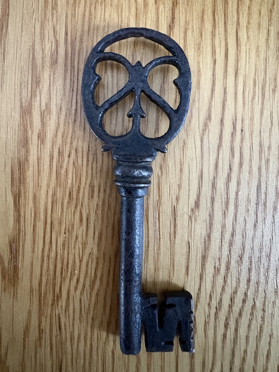 17th Century Wrought Iron Wedding Key 