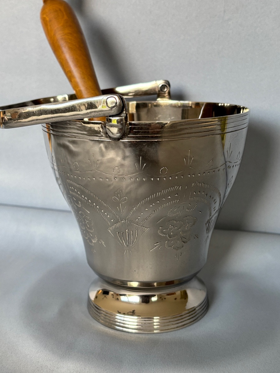 Seau à eau bénite et son aspersoir 19éme Siècle -photo-3