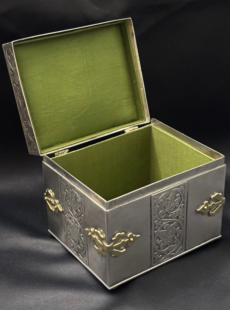 Coffret à bijoux en métal argenté début 20éme Siècle -photo-4