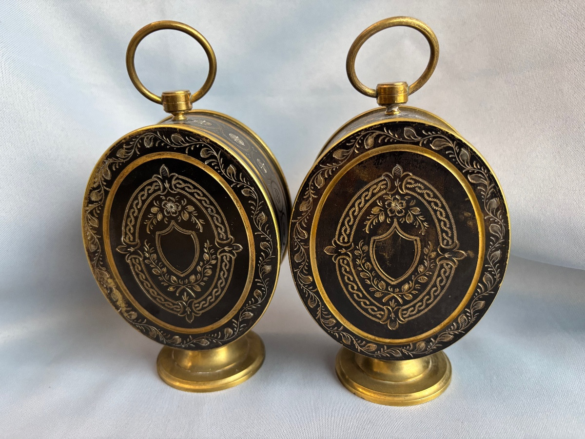 Pair Of 19th Century Bronze Reliquaries